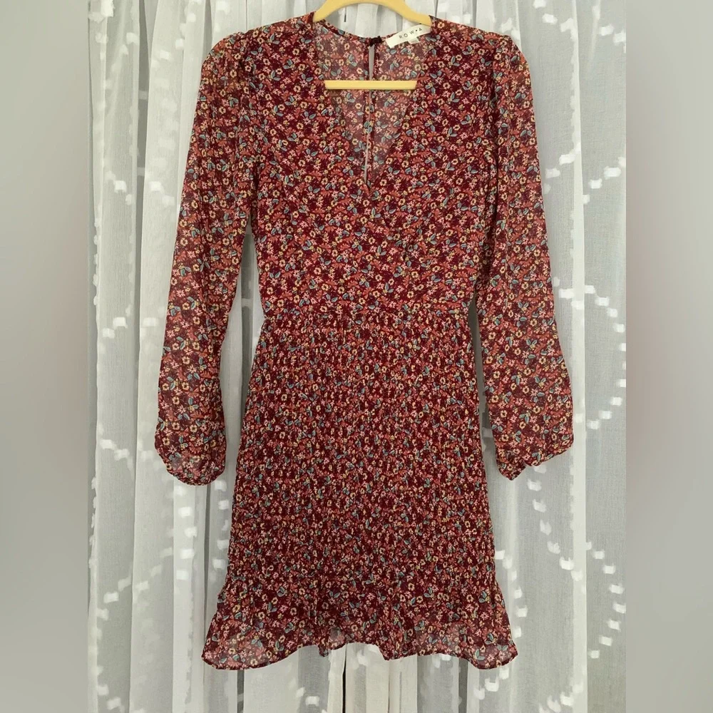 EUC Rowa mini dress with smocked skirt size S - Picture 3 of 6